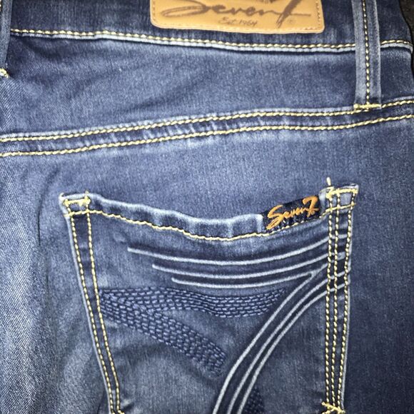 Seven7 Jeans Women's Size 6 High Rise Skinny Medium‎ Blue Wash  7 On Back Pocket - Picture 6 of 12